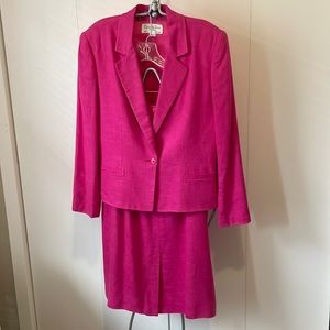 Vintage Christian Dior suit pink linen sz 8